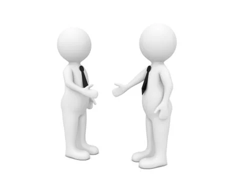 3d characters on a white background. Handshake of businessmen. Stock Illustration