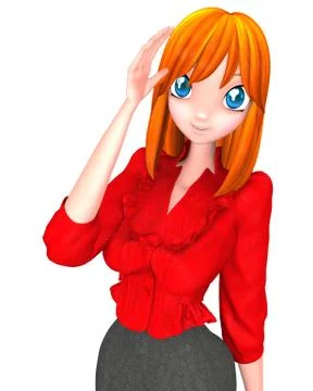 3d Charming Secretary Stock Illustration