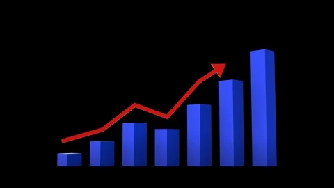 3D Chart Up 1 Stock Footage 122908455