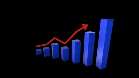 3D Chart Up 3 Stock-Footage 122908460