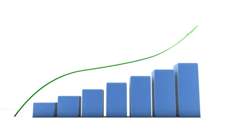 3D Chart Going Up HD Stock Footage 40041316