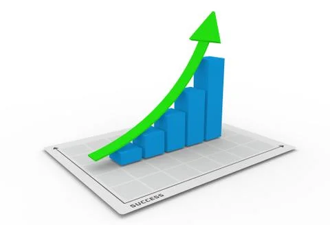 3D chart going up Stock Illustration