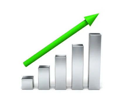 3D chart, graph, diagram. Concept growth. Stock Illustration