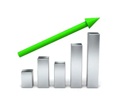 3D chart, graph, diagram. Concept growth. Stock Illustration