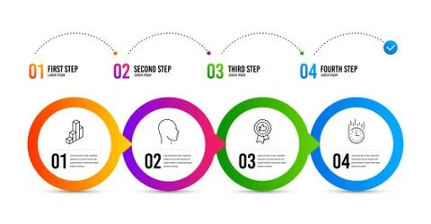 3d chart, Head and Positive feedback icons set. Fast delivery sign. Vector Stock Illustration