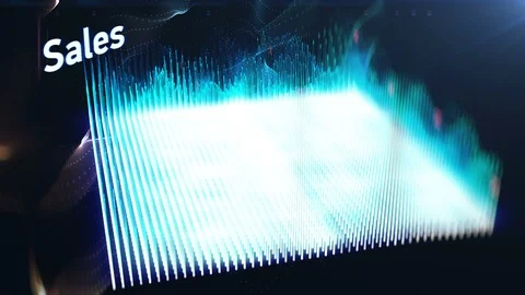 3D chart with sales statistics, data monitoring, financial report, forecast Stock Footage