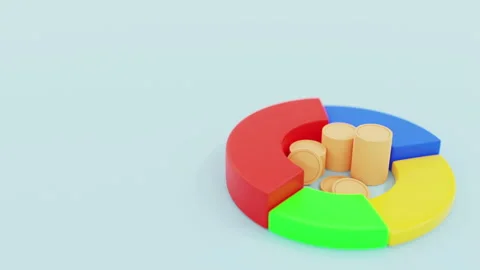 3D chart with stack coins Stock Footage 240656953