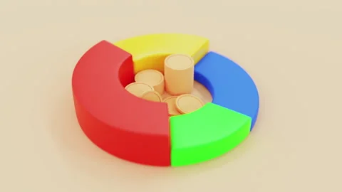 3D chart with stack coins Video stock 240656973