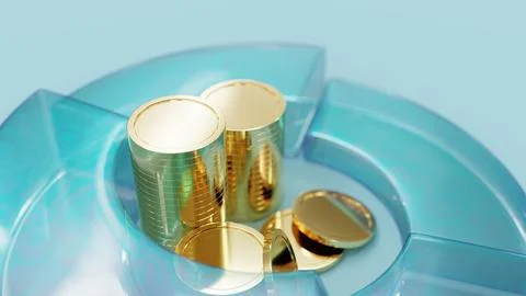 3D chart with stack coins 스톡 일러스트