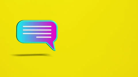 3D chat bubble animated video with multicolor gradient Stock Footage 246411854