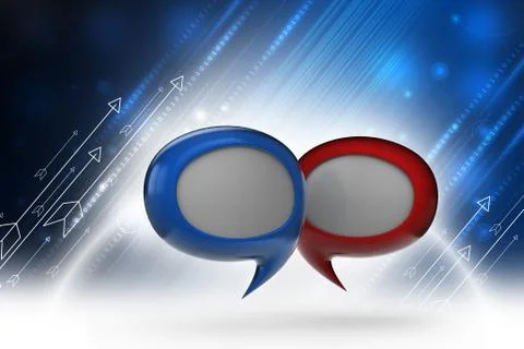 3d chat bubble in color background Illustrazione stock
