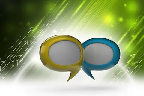 3d chat bubble in color background Illustrazione stock