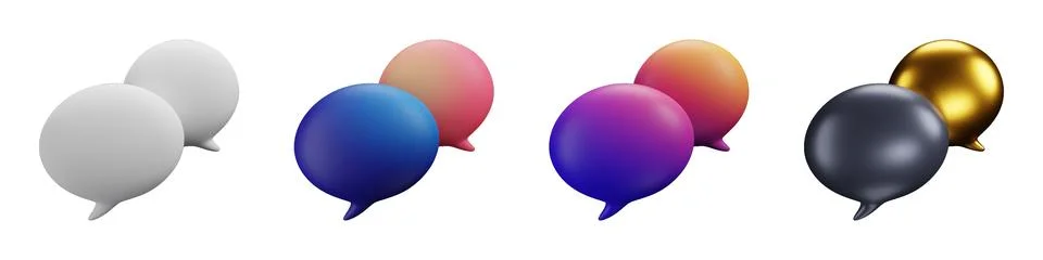 3D chat bubble creative messaging graphics and icons pack 스톡 일러스트