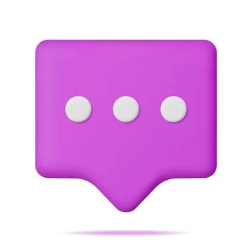 3D Chat Bubble with Dots Isolated. Stock Illustration