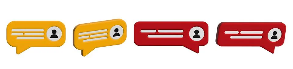 3d chat bubble icon collection. Speech bubbles 3d set. Stock Illustration