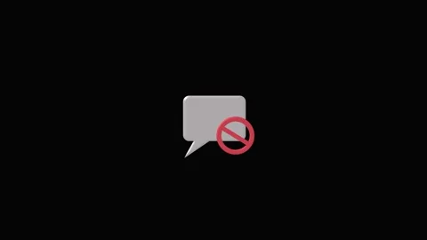 3D chat bubble with red prohibition sign, forbidden message feels clear, An.. Stock Footage 332664009