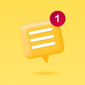3D chat bubble vector illustration with inbox notification. Stock Illustration