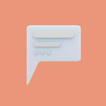 3d chat bubbles icon, speech bubbles, chatting box, message box. 3D rendering Stock Illustration