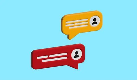 3d chat bubbles isolated on blue background. Stock Illustration