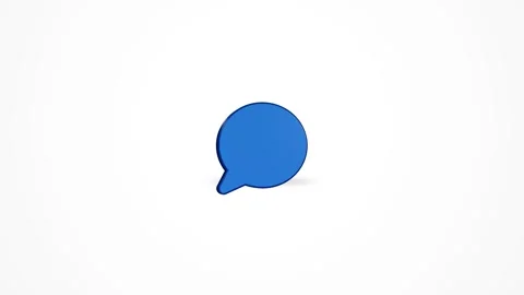 3D Chat Comment Bubble Icon Animated Loop on White Background 4K Stock Footage 347650751