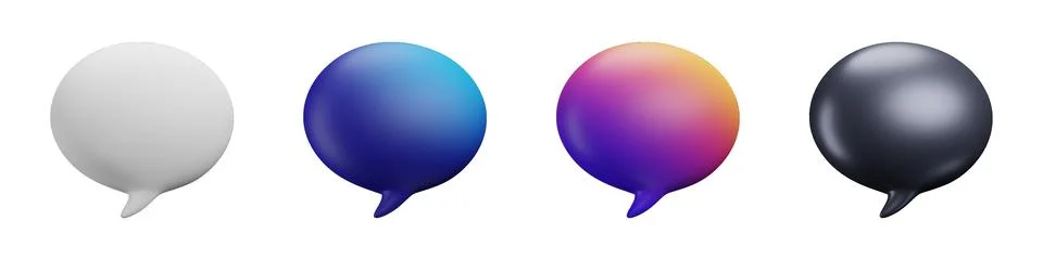 3D chat creative messaging graphics and icons pack 스톡 일러스트