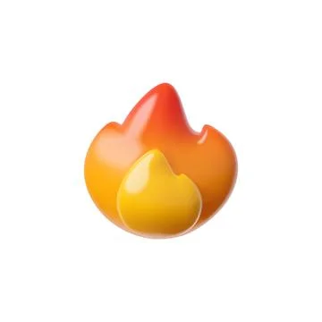 3D chat icon with fire flame on isolated background. Stock Illustration