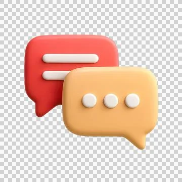 3D Chat Message Bubbles Icon Illustration Communication Speech Dialog Stock Illustration