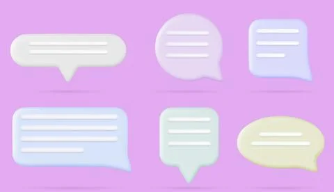 3d chat speech for message box or comment vector Stock Illustration