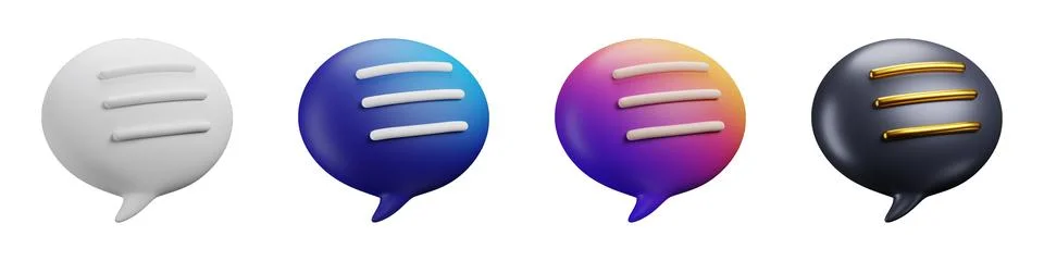 3D chat text creative messaging graphics and icons pack 스톡 일러스트
