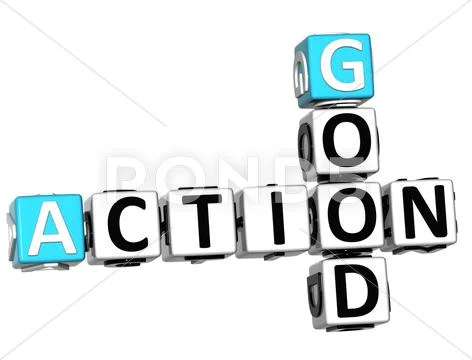 3d check action good crossword text Stock Illustration