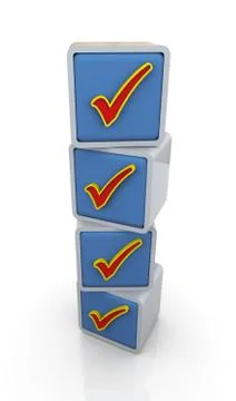 3d check box list Stock Illustration