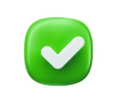 3D check icon, done mark or tick vector button 스톡 일러스트