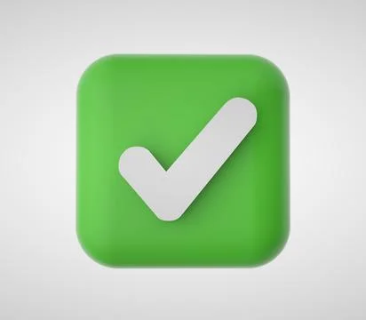 3D check mark icon, accept aproved icon. Stock Illustration