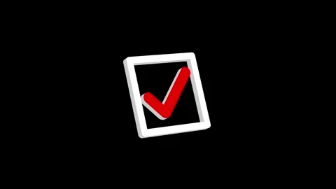 3D check mark icon, tick mark Video stock 260284448
