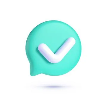 3d check mark for web background design. Check mark 3d. 3d button on white Stock Illustration