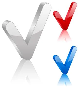 3d check symbol Stock Illustration