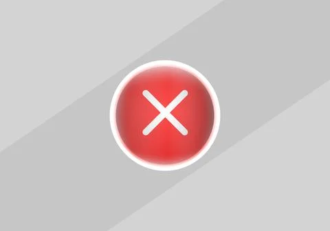 3d check wrong alert icon on white background. negative check list button Stock Illustration