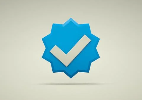 3D Checked symbol. Verified account icon Stock Illustration