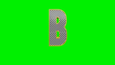 3d checkered alphabet letters animation on green screen background Video stock 335395232