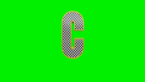 3d checkered alphabet letters animation on green screen background Stock Footage 335395254