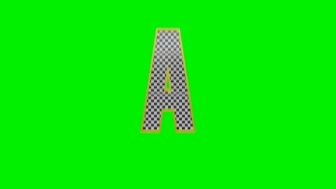 3d checkered alphabet letters animation on green screen background Stock Footage 335395294