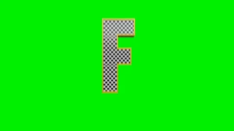 3d checkered alphabet letters animation on green screen background Stock Footage 335395302