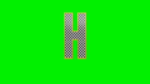 3d checkered alphabet letters animation on green screen background Stock Footage 335395305