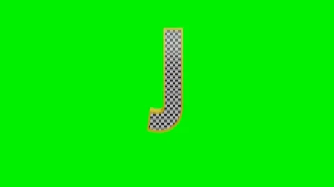 3d checkered alphabet letters animation on green screen background Stock Footage 335395327
