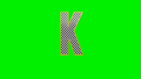 3d checkered alphabet letters animation on green screen background Stock Footage 335395336