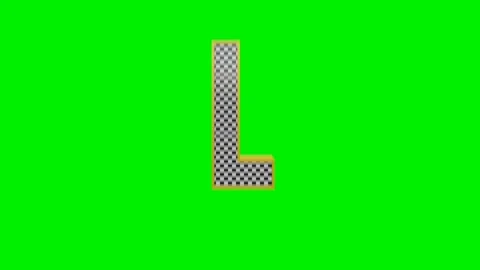3d checkered alphabet letters animation on green screen background Vídeos de archivo 335395339