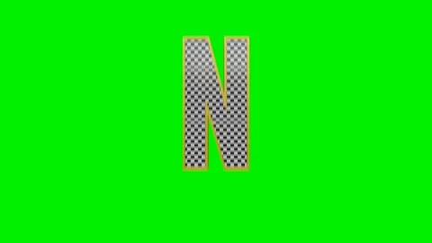 3d checkered alphabet letters animation on green screen background Stock Footage 335395345