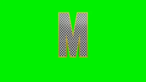 3d checkered alphabet letters animation on green screen background Video stock 335395376