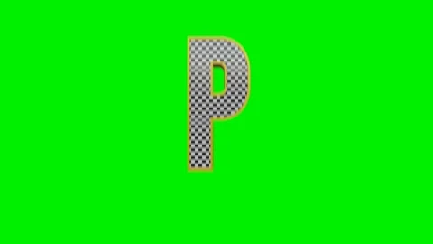 3d checkered alphabet letters animation on green screen background Stock Footage 335395395