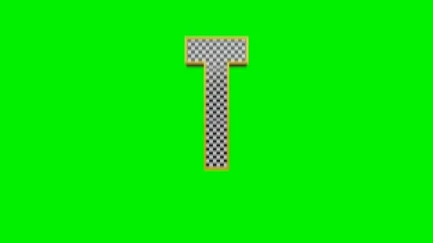 3d checkered alphabet letters animation on green screen background Stock Footage 335395401